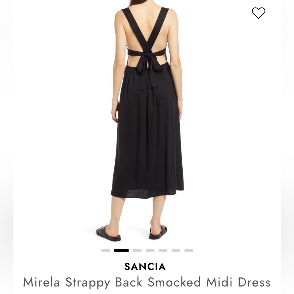 SANCIA Mirela Strappy Back Smocked Dress apron linen - Picture 14 of 15